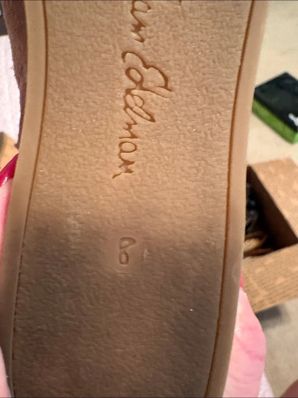 Sam Edelman Mauve Suede Slide Sandal with Brown Footbed